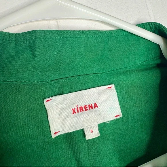 XIRENA BEAU ENAMEL SHIRT Green Cotton Women’s Size Small Casual Lightweight - Picture 4 of 6